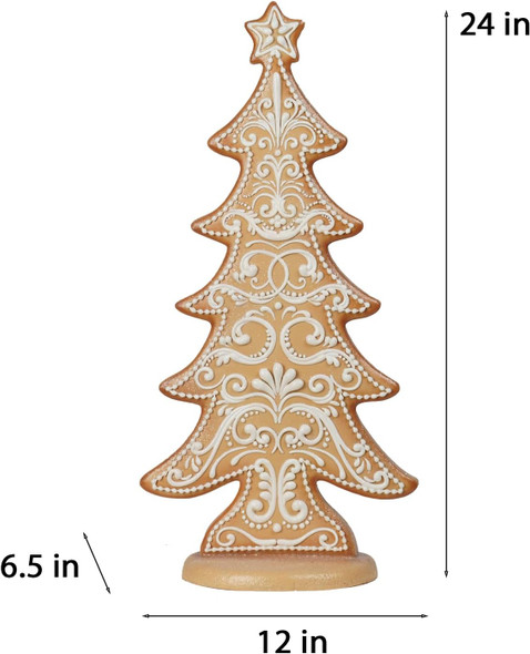 Gingerbread Christmas Tree Collectible Figurines - Village Gingerbread Fantastic Sequins Christmas Tree Tabletop Decoration Braxio (Extra Large)