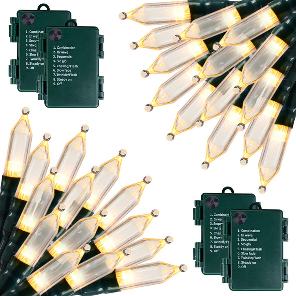 Christmas Lights LED String Lights 20 LED 4 Pack for Holiday Decorations, Christmas Tree Lights, Party, Xmas, Birthday, Wedding, Patio, Stair, Home Decor, Battery Powered, Indoor and Outdoor Use
