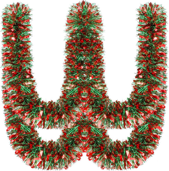 Ceenna 150 Feet Christmas Tinsel Garland Metallic Twist Garland Shiny Hanging Garland Ornaments for Christmas Tree Party Supplies Indoor and Outdoor Decoration (Red Green)