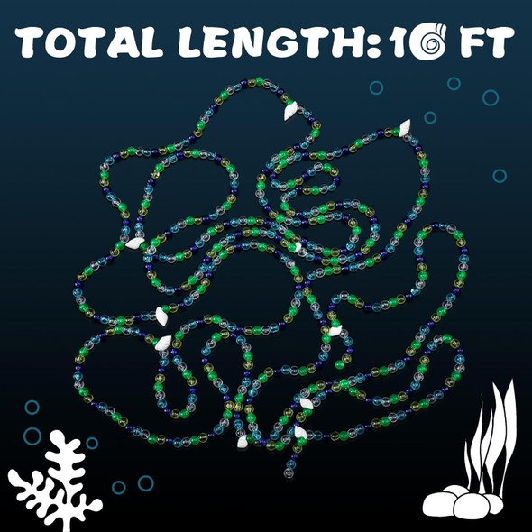 Cindeer 16 ft Christmas Beaded Conch Starfish Garland Ocean Themed Beach Garland Christmas Decorations Handcrafted Beaded Party Supplies for Christmas Tree Home Mantel Curtain Decor Fireplace Wedding