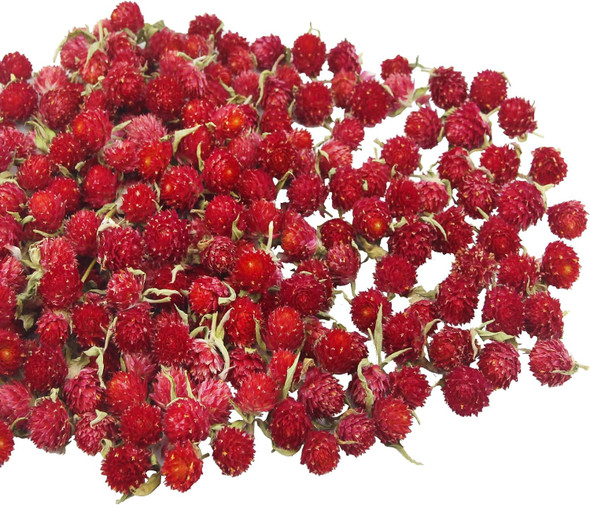 220 Pcs Dried Flower Heads for Crafts Red Globe Amaranth Dried Flowers Heads Bulk Natural Dried Gomphrena Globosa Flower Dry Flower Arrangements for Wedding Decor Home Party Headband DIY