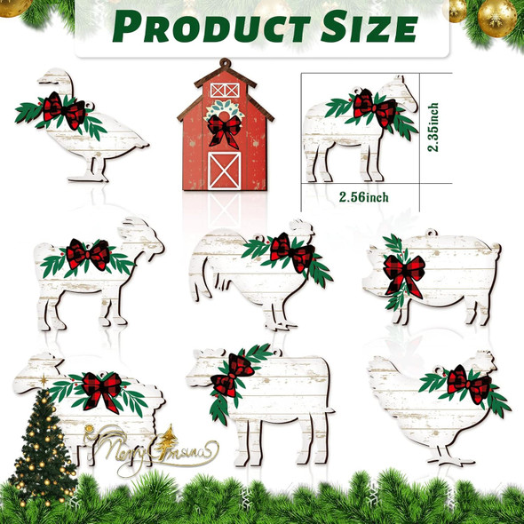36 Pcs Christmas Farm Animals Ornaments Wood Christmas Animal Hanging Ornaments Wooden Cow Pig Farmhouse Holiday Decor for Christmas Tree Decoration Crafts 36 Pcs Christmas Farm Animals Ornaments Wood Christmas Animal Hanging Ornaments Wooden Cow Pig Farmhouse Holiday Decor for Christmas Tree Decoration Crafts