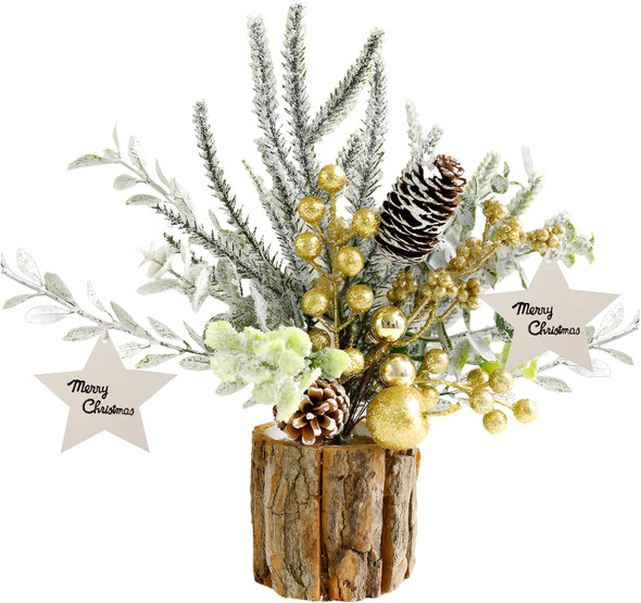 Small Christmas Tree, Table Top Christmas Tree Mini Christmas Tree with Pine Cone Gold Berries Artificial Christmas Tree for Indoor Outdoor Fireplace,Thankgivings,Christmas,Weddings Decor Small Christmas Tree, Table Top Christmas Tree Mini Christmas Tree with Pine Cone Gold Berries Artificial Christmas Tree for Indoor Outdoor Fireplace,Thankgivings,Christmas,Weddings Decor