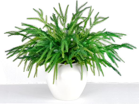 8Pcs Christmas Norfolk Pine Branches, 18 Inch Artificial Christmas Branches DIY Crafts Faux Christmas Norfolk Branches for Xmas Indoor Outdoor Home Decor