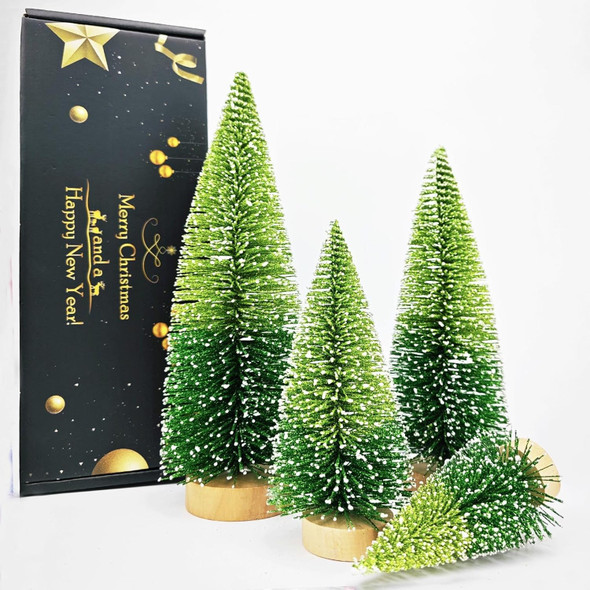 Mini Christmas Tree, Gradation Green Bottle Brush Trees Small Pine Tree with Wooden Bases for Xmas Holiday Party Home Tabletop Tree Decor (4pcs)