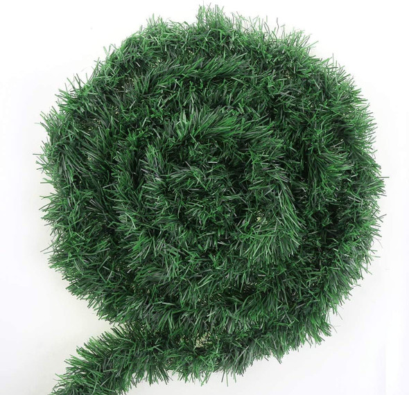 CXDY 50 Foot Non-Lit Green Holiday Soft Garland