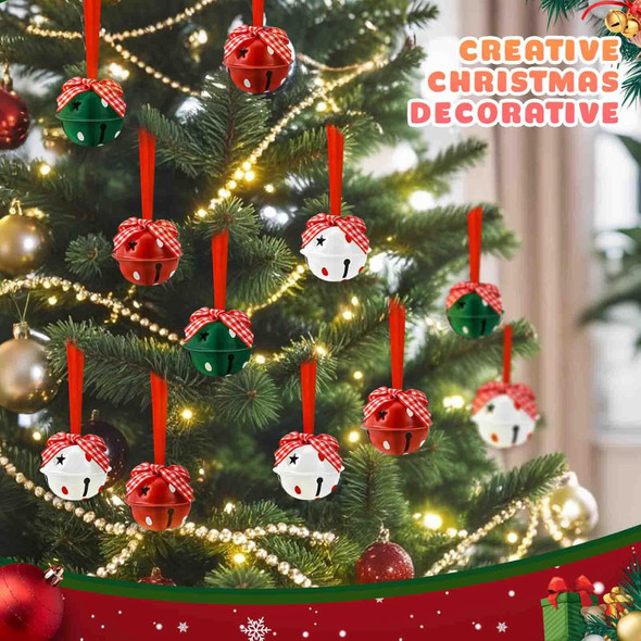12Pcs Christmas Jingle Bells 1.57inch/4cm Craft Bells Christmas Bells for Christmas Party Xmas Tree Wreath Ornaments Holiday DIY Decorations