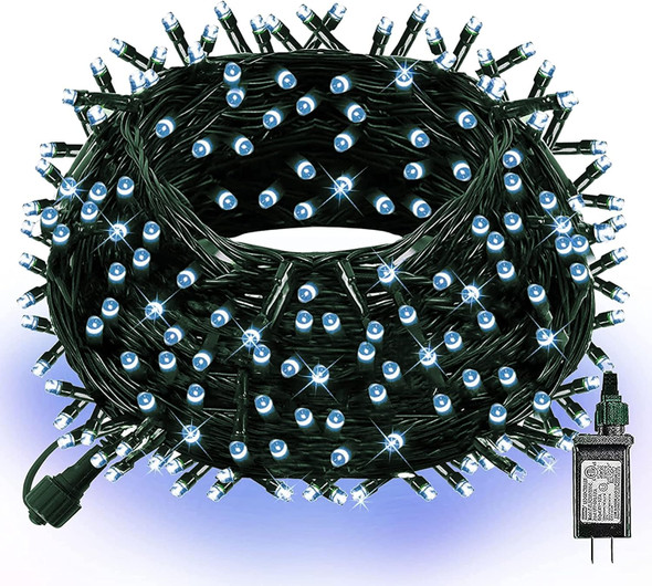 Dazzle Bright Christmas String Lights, 100 LED 33 FT Connectable Fairy Lights with 8 Modes, Waterproof Christmas Decorations for Indoor Outdoor Holiday Party Home Tree Decor (White)