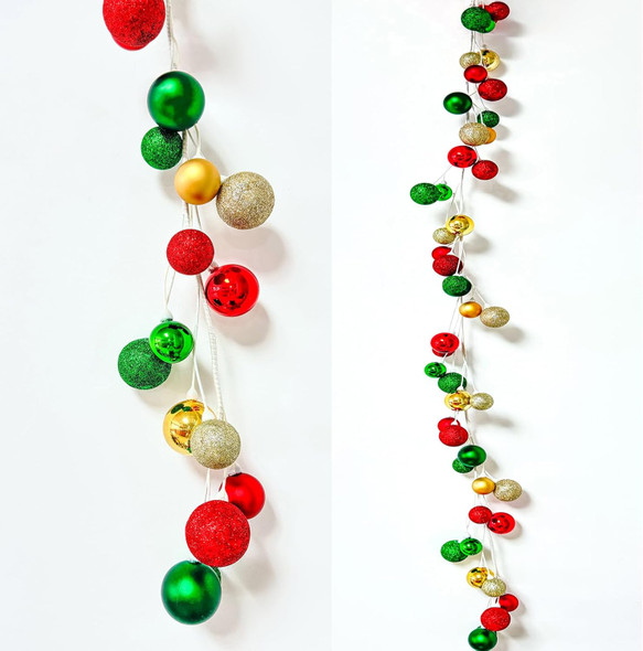 Christmas Ball Garland Ball Ornaments DecorSea 6ft Bauble Garland Christmas Tree Ball Decorations Shatterproof Ball Ornament for Xmas Party Indoor Outdoor Home Office