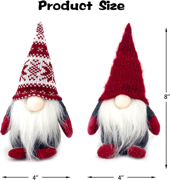 4PCS Needle Christmas Gnome Plush Woven Santa Claus, Handmade, Table Decorations, Home Decorations, Fireplace Decorations, Christmas Decorations (red Long Legs Mixed)