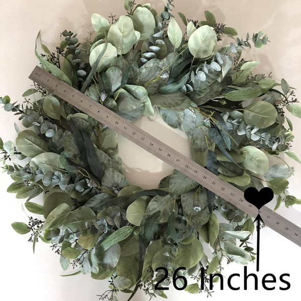 26 Inch Artificial Eucalyptus Wreaths for Front Door for All Seasons,Spring Summer Fall Autumn Winter Christmas Wreath,Large Neutral Everyday Greenery Wreath,Home Wall Door Porch Decor