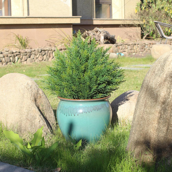 Artificial Topiary Ball Tree 19''T Artificial Little Bush Ball Tree UV Resistant Shrub Potted Artificial Plant for Outdoor Indoor Front Porch Garden