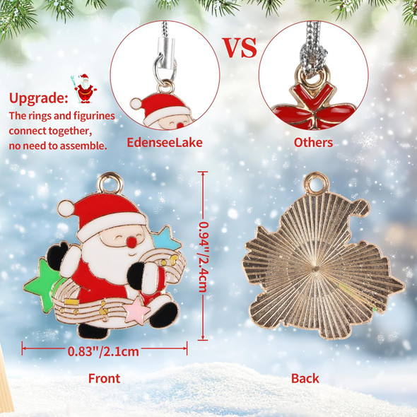 Edenseelake 30 Pcs Mini Christmas Ornament, Small Resin Metal Haning Christmas Ornaments with String for Christmas Tree Decoration