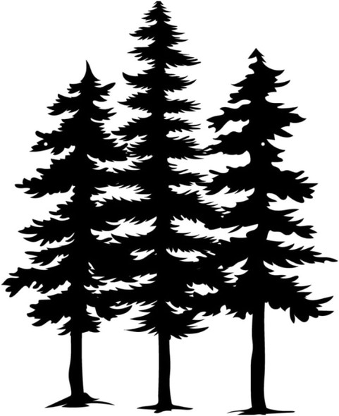 3D Metal Pine Wall Decor, 3 Pine Trees Laser Cut Metal Art Wall Decor for Home Bedroom Office Outdoor Decorations 9"x12"