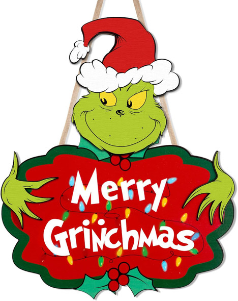 Christmas Decorations Indoor Home Decor - Wooden Merry Christmas Door Sign Gnome Hanging Christmas Decorations for Xmas Christmas Tree Wall Door Home Decorations