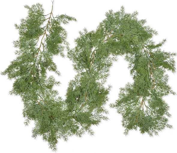 Pine Garland Christmas Decoration, 6ft Christmas Greenery Garland Realistic Cypress Garland Cedar Garland for Holiday Mantel Fireplace Table Centerpiece Decor