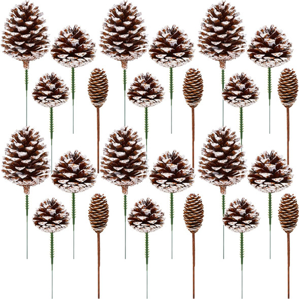 42 Pieces Natural Christmas Pine Cones Assorted Sizes 1.6-4 Inch Tiny Pinecone with Wired Pick Christmas Rustic Pine Cones Bulk Ornaments for Christmas Tree Home Party Holiday Decoration