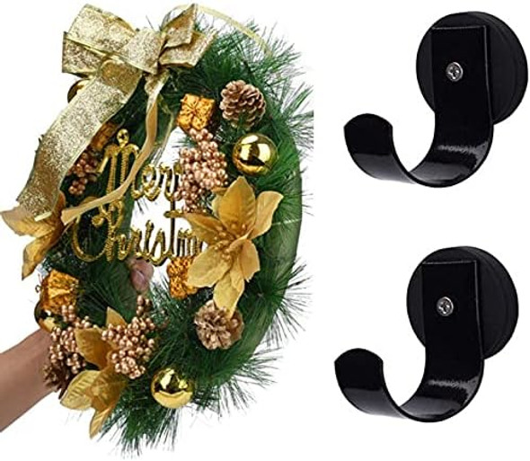 Magnetic Wreath Hanger for Front Doors, 2 Pack Wreath Holder for Steel Door Metal Wreath Hook for Wreath Decorations