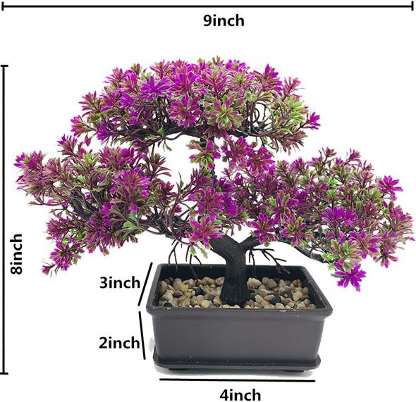 Artificial Bonsai Tree-Fake Plant in Pot Artificial Plants,Faux Bonsai Japanese Pine Bonsai Artificial Plants for Home Decor Indoor,Office/Windowsill/Yard,Desktop Display, Zen Garden Décor