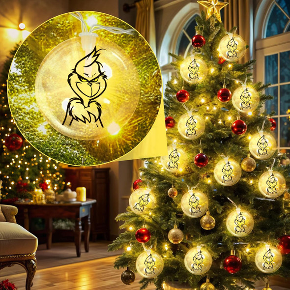 Christmas LED Lights Decoration, Transparent String Ball Lights for Xmas Tree Home Outdoor Decor (10 Ft, 20 LED, Style 5)