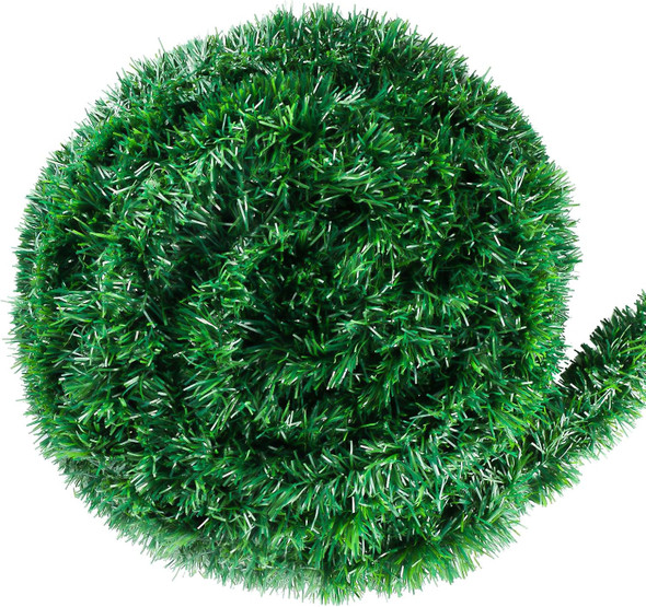 33FT Green Christmas Tinsel Garland Artificial Christmas Pine Decorative Garland Greenery Vine Garland for Christmas Tree Wedding Party