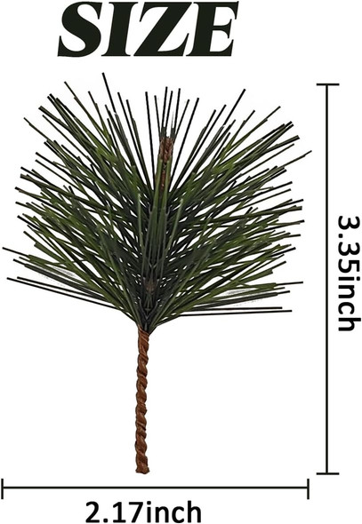 GXXMEI 62PCS Artificial Green Pine Needles Branches Small Pine Twigs Stems Picks Fake Greenery Pine Picks for Christmas Garland Wreath Embellishing and Home Holiday Garden Decoration