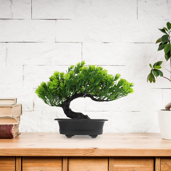 Artificial Bonsai Tree Artificial Flower Pine Tree Plant Christmas Party Decoration Bonsai Home Décor Fake Plants for Wall Farmhouse Room Décor 12.59x9.44 Green Fake Bonsai Fake Tree