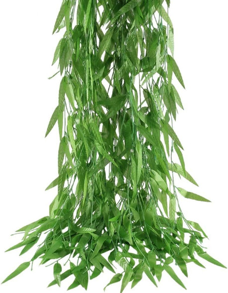 50pcs 300 ft Artificial Vine Greenery Garland for Room Decor Faux Willow Vines Wall Home Decor Aesthetic Silk Rattan Wicker Twig for Garden Wedding Windowsill Balcony Christmas Decorations
