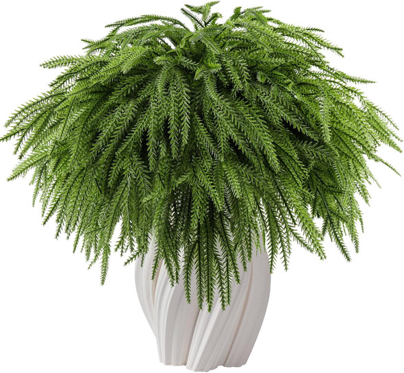 18 Pcs Christmas Norfolk Pine Branches -18 Inches Artificial Pine Branches faux Christmas Norfolk Pine Greenery Stems Faux Norfolk Pine Branches Garland for Xmas DIY Crafts Decorations Indoor Outdoor