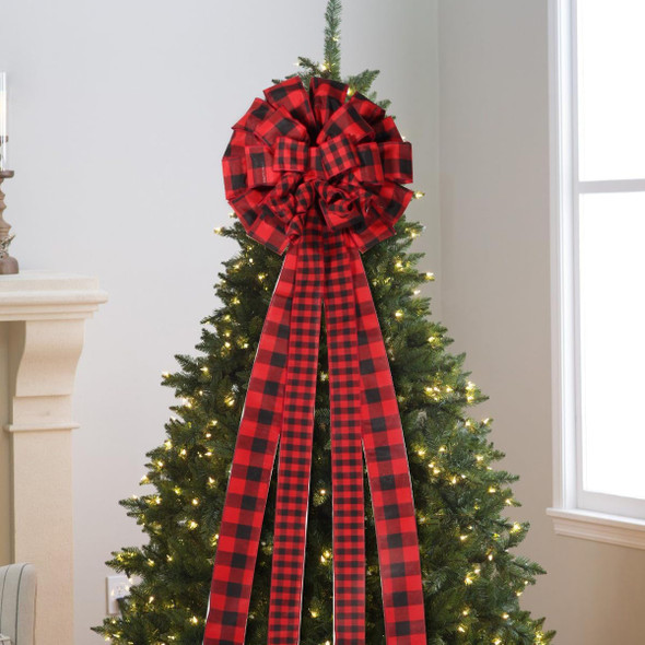 Christmas Tree Topper Wreath Bow Rustic Jute Bows Christmas Wreath Ornament Bow Pre-Tied Burlap Bows for Wedding Holiday Birthday Party Decoration