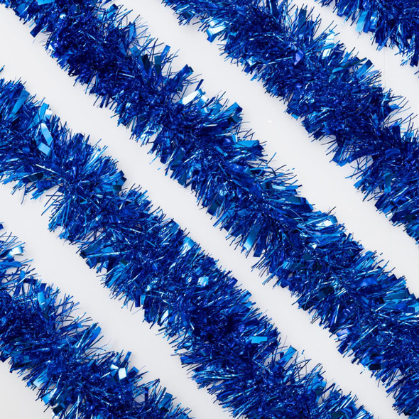 26.2 Ft Tinsel Garland, Blue Holiday Metalic Decorations for Birthday, Wedding, Festivities, Halloween, Christmas, Xmas Sparkly Garlands for All-Season Indoor Outdoor Home Party Decor