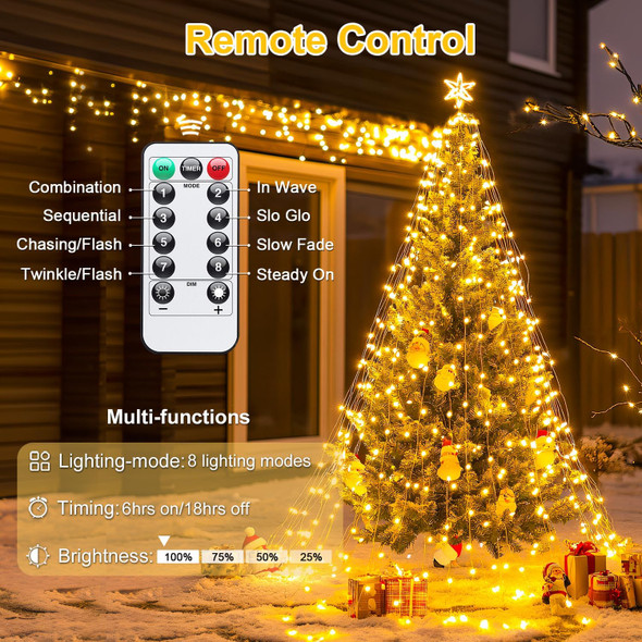 JMEXSUSS 2 Pack Fairy Lights Battery Operated with Remote, Total 400 LED 132ft Battery Powered Christmas String Lights, Twinkle Fairy Lights for Christmas Tree Bedroom Indoor Outdoor Decor, Warm White