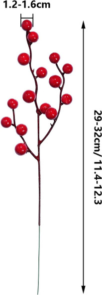 12 Pack Artificial Red Berry Stems Branches Christmas Berry Twig Stem Burgundy Berry Picks Holly Berries for Xmas Tree Wreath Home Decorations Floral Arrangements