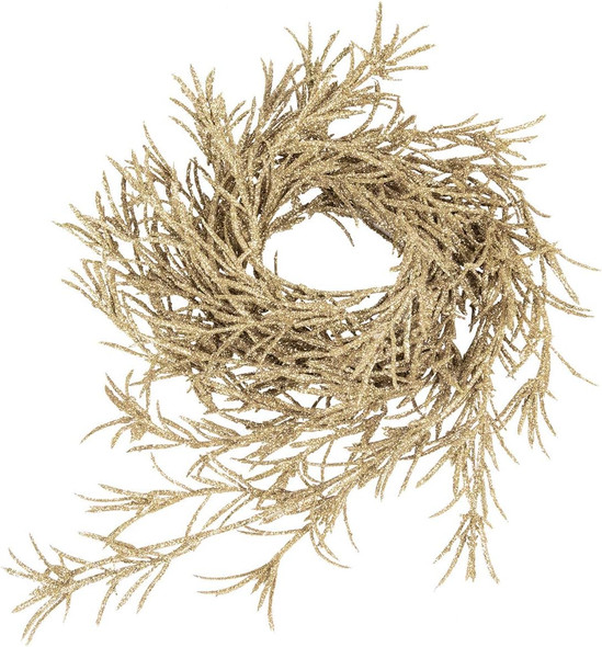 KI Store Champagne Glitter Christmas Garland 6-Foot Pack of 3 for Christmas Tree Decoration Wreath Front Door Table Centerpiece Car Decor