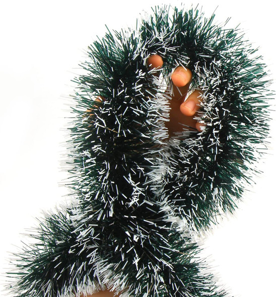 KIMOBER 32.8 Ft Christmas Tinsel Garland,Blackish Green Frost Tip Metallic Garland for Christmas Tree Xmas Party Decorations