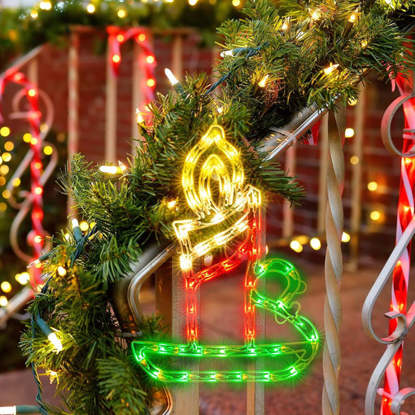 18" 50 Lighted Candle Christmas Light, Window Sculpture Decoration