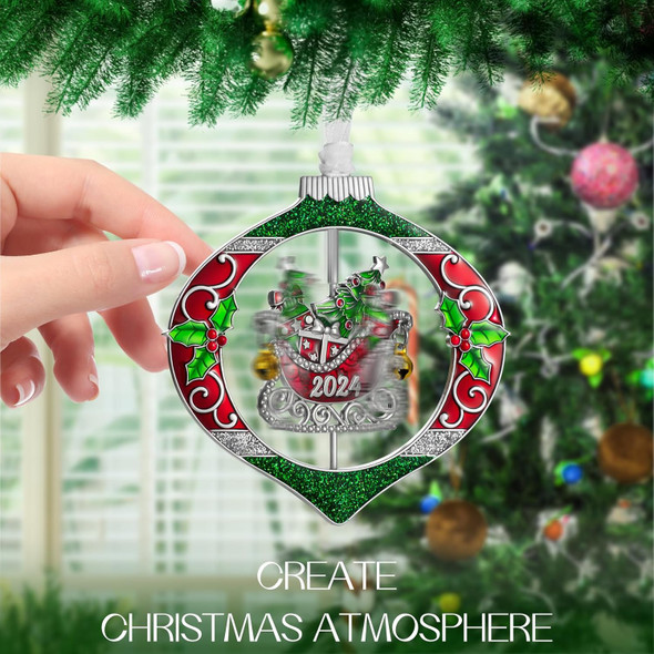 Laraine Christmas Tree Ornaments – Decorative Rotating Hanging Pendant of Car Charm Holiday Rotatable Keepsake Home Decor (Sleigh ())