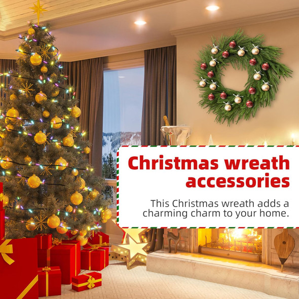 24 Inch Norfolk Pine Wreath for Front Door, Real Touch Norfolk Pine Garland, Artificial Green Wreath for Home Indoor Outdoor Decor Walls Windows Porches Farmhouse Decor