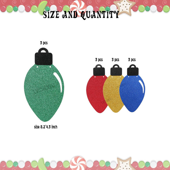 Christmas Light Bulb Banner Glittery Christmas Light Bulb Garland Banner Xmas Christmas Gingerbread Birthday Candies Theme Party Decoration Supplies Red Green Gold Blue