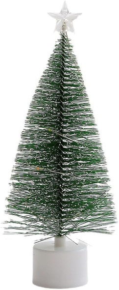 Mini Christmas Tree with Colorful LED String Lights, Tabletop Xmas Tree with Wooden Bases for DIY Christmas Decorations Home Holiday Party