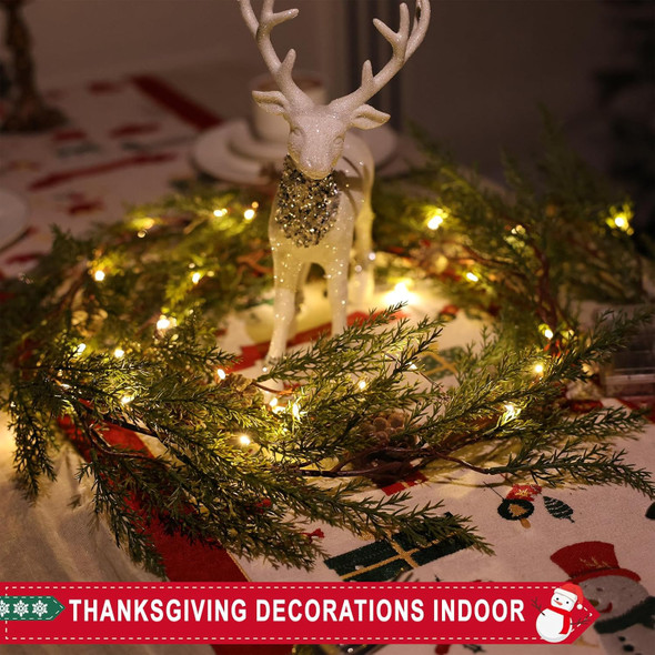 6 Ft Realistic Garland Christmas Decorations with Lights, Prelit Christmas Tree Garland with Pine Cones,Lighted Christmas Garland, Christmas Garland for Mantle, Prelit Garland Thanksgiving Indoor