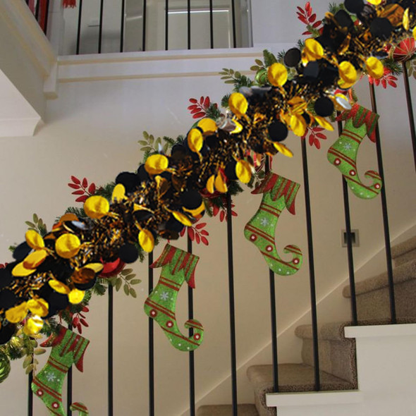 Gold Black Party Decorations - 26.4 Ft Black Gold Tinsel Garland Shiny Hanging Metallic Tinsel Ornaments for Christmas Year Eve Party Supplies
