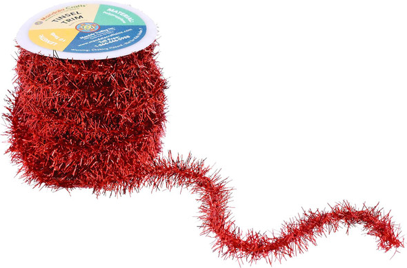 Mandala Crafts Red Tinsel Garlands Mini Garland Christmas Tree Garland Christmas Red Garland Decorations - Thin Metallic Foil Glitter Garlands Party Wedding Decor