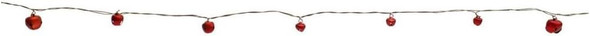 Melrose Red Miniature Metal Sleigh Bells Christmas Garland String 10 Feet Long Décor