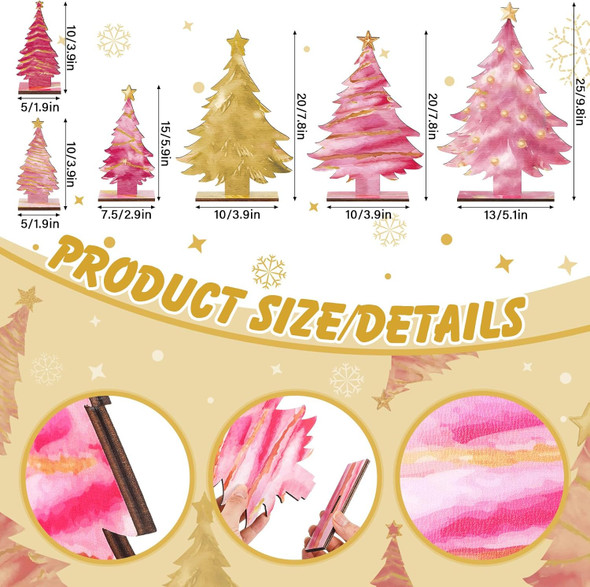 6 Pcs Pink Gold Wooden Christmas Trees Tabletop Decor Rustic Wood Christmas Trees Xmas Centerpieces Table Wooden Signs Farmhouse Table Home Decor for Home Office Farmhouse 6 Pcs Pink Gold Wooden Christmas Trees Tabletop Decor Rustic Wood Christmas Trees Xmas Centerpieces Table Wooden Signs Farmhouse Table Home Decor for Home Office Farmhouse