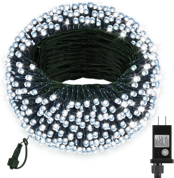 66FT 200 LED Christmas Lights with Timer, Twinkle Fairy Lights String with 8 Flashing Modes String Lights for Indoor Bedroom Outdoor Christmas Trees Garland Wreath Holiday Decorations, Cool White