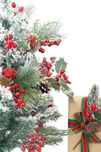 20 Pack Artificial Christmas Tree Picks Assorted Christmas Sprigs Snowy Red Berry Pine Picks Spray with Pinecones Apples Holly Berries Leaves for Toppers Wreath Garland Winter Holiday Déco