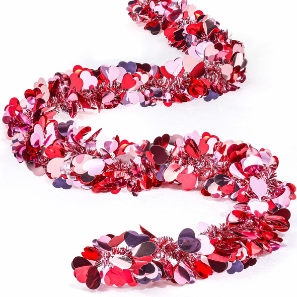 Valentines Shiny Heart Tinsel Garland 6.56 Feet Each Metallic Tinsel Twist Garland for Christmas Tree Ornaments Wreath Wedding Party Hanging Decoration(Rosy, Red, White,8 Pieces) Valentines Shiny Heart Tinsel Garland 6.56 Feet Each Metallic Tinsel Twist Garland for Christmas Tree Ornaments Wreath Wedding Party Hanging Decoration(Rosy, Red, White,8 Pieces)