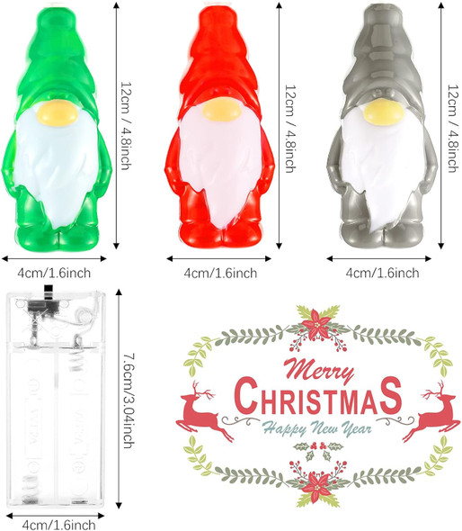 Christmas String Lights Gnome LED String Lights 5.9 Feet 10 Winter Garland Lights String Red Green White Lights String for Christmas Tree Supply Indoor Outdoor Garland(Charming Style)
