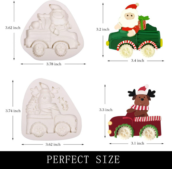 Christmas Clay Mold, Santa Claus Reindeer Pickup Christmas Tree Resin Decoration Mold, Xmas Holiday Party Chocolate Cake Decoration Cake Toppers Clay Candy